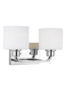 Visual Comfort & Co. Generation Lighting Chrome 100W 2-Light Medium E-26 Vanity Fixture 
