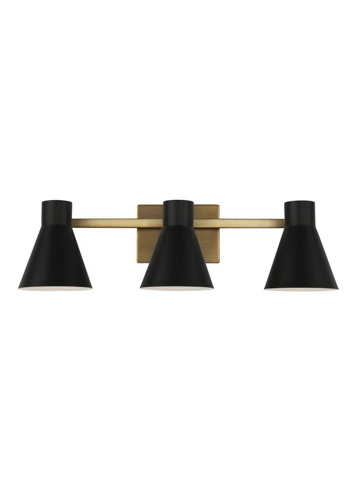 Visual Comfort & Co. Generation Lighting Satin Brass 60W 3-Light Medium E-26 Vanity Fixture 