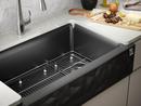 KOHLER Matte Black 35-11/16 x 21-3/16 in. Stone Composite Undermount Kicthen Sink 