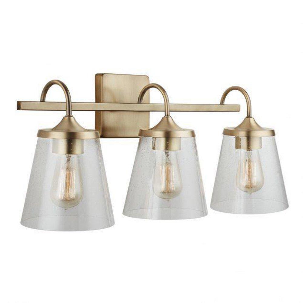 Capital Lighting Aged Brass 100W 3-Light Medium Vanity Fixture 