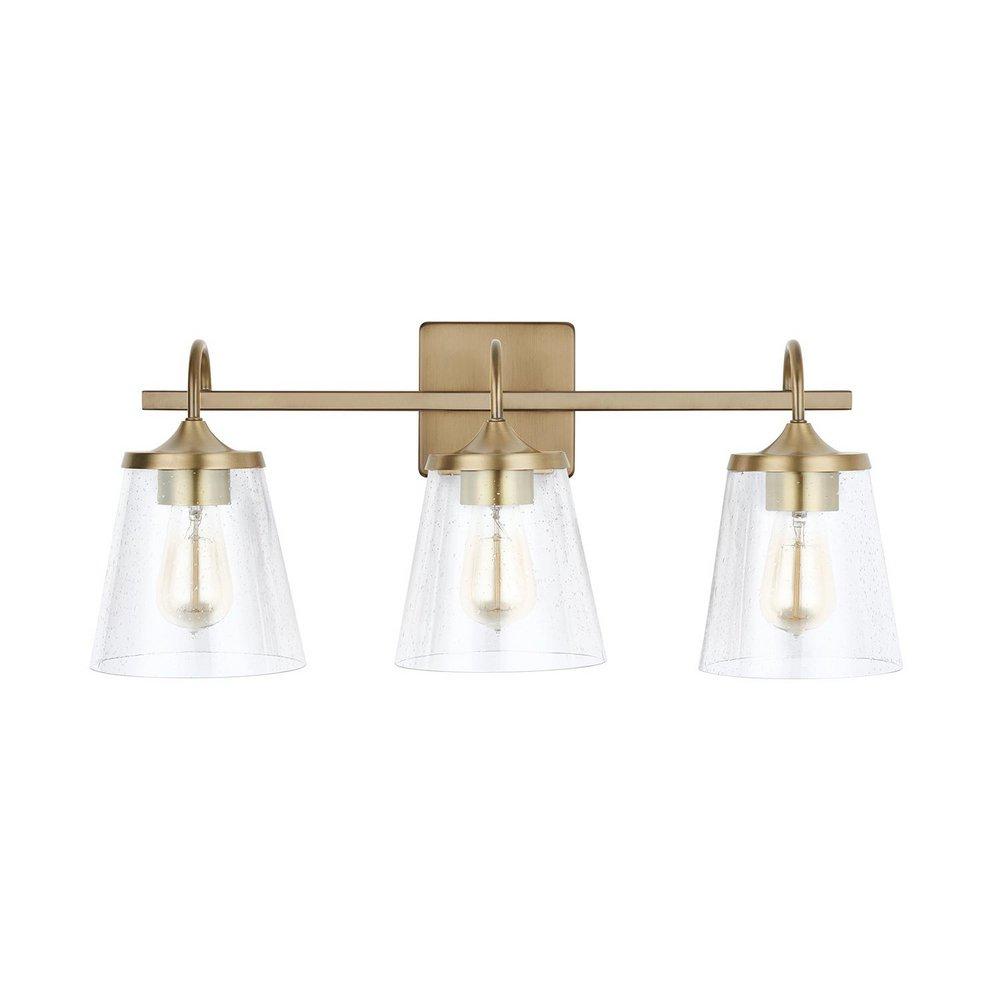 Capital Lighting Aged Brass 100W 3-Light Medium Vanity Fixture 