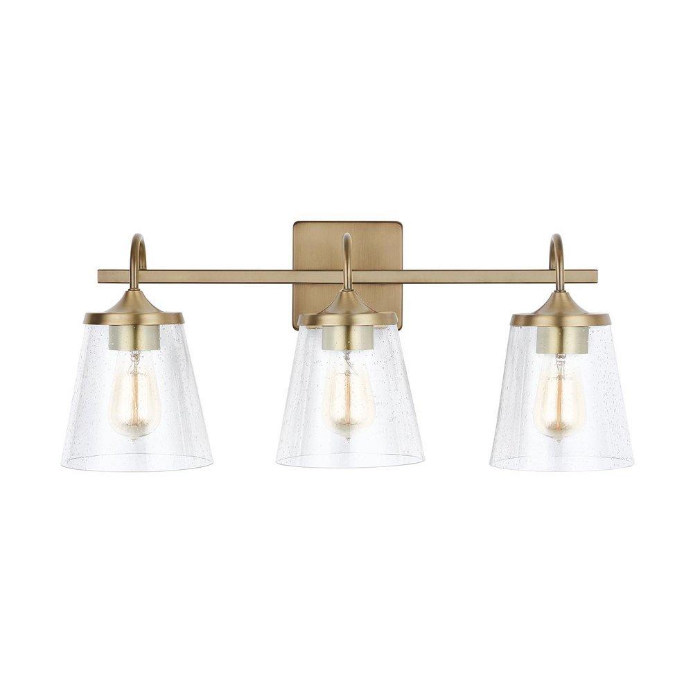 Capital Lighting Aged Brass 100W 3-Light Medium Vanity Fixture 