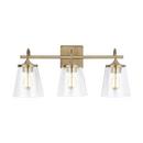Capital Lighting Aged Brass 100W 3-Light Medium Vanity Fixture 