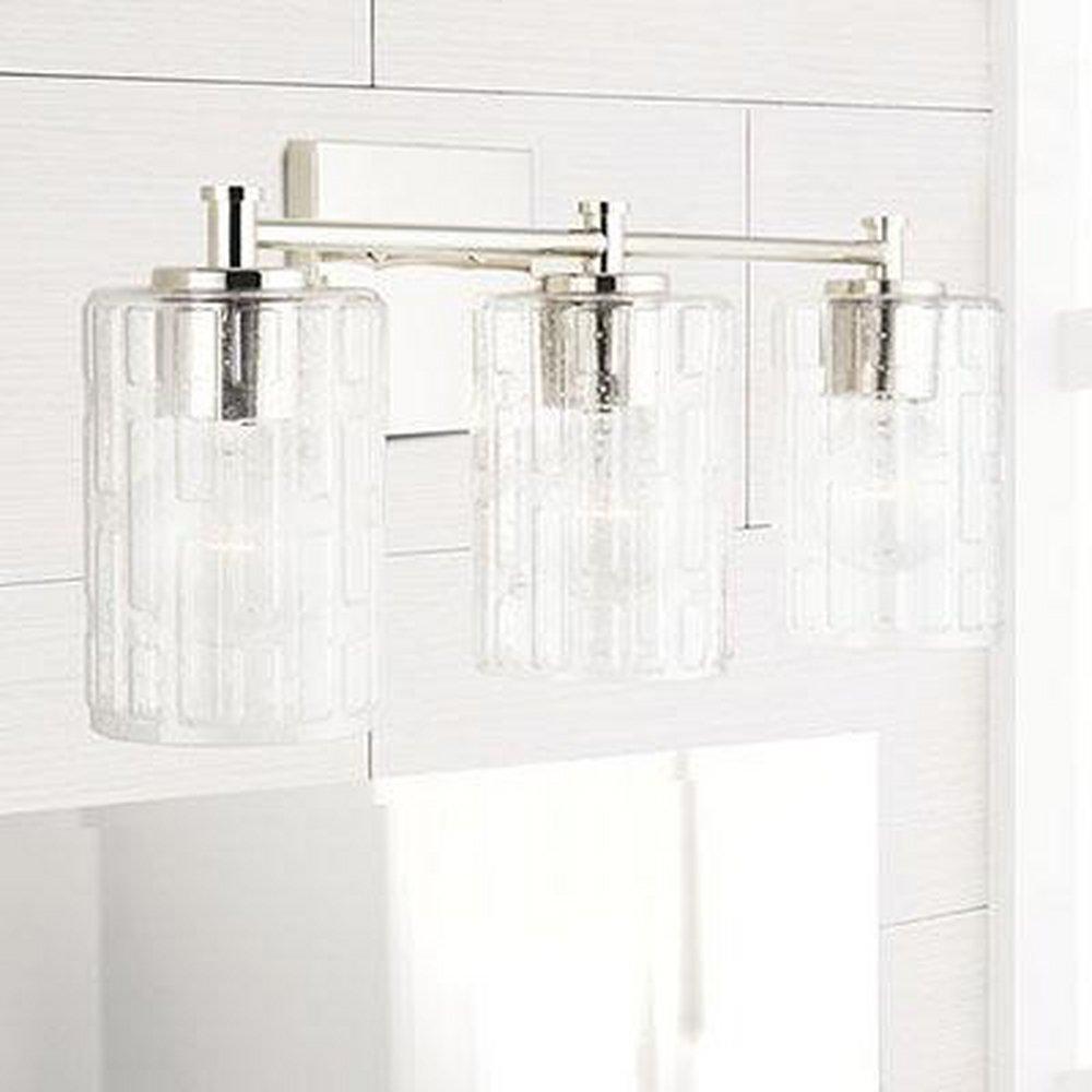 Capital Lighting Polished Nickel 100W 3-Light Medium E-26 Vanity Fixture 