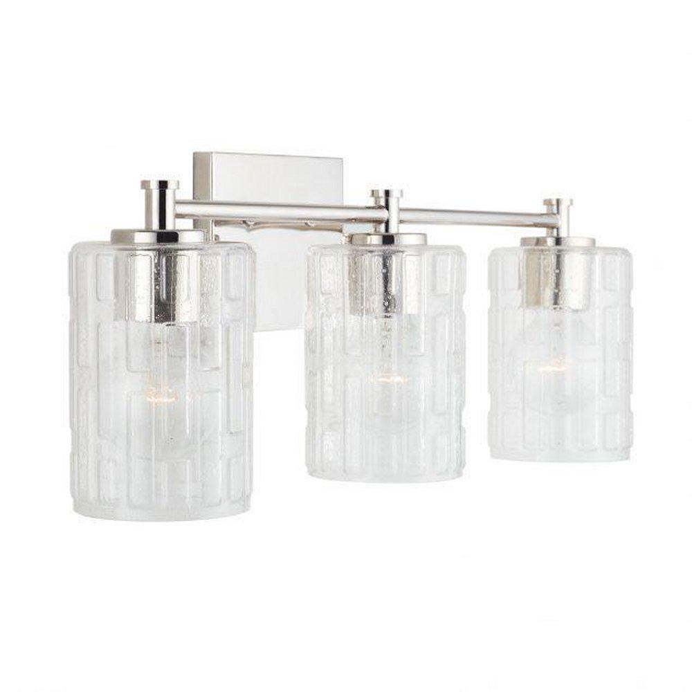 Capital Lighting Polished Nickel 100W 3-Light Medium E-26 Vanity Fixture 