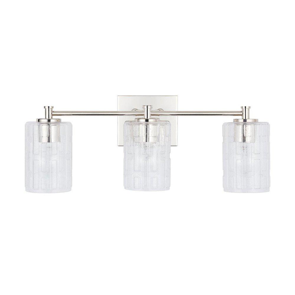 Capital Lighting Polished Nickel 100W 3-Light Medium E-26 Vanity Fixture 