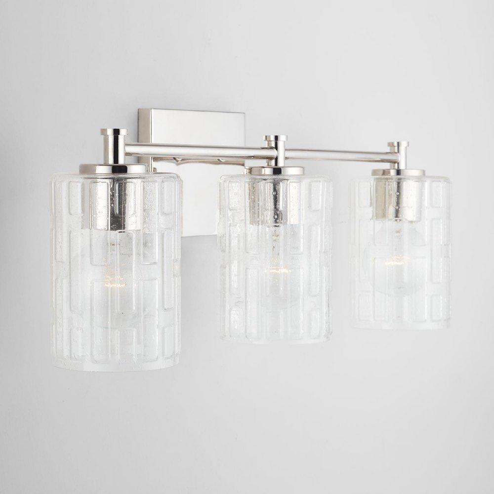 Capital Lighting Polished Nickel 100W 3-Light Medium E-26 Vanity Fixture 