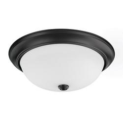60W 3-Light Medium E-26 Incandescent Flush Mount Ceiling Fixture in Matte Black