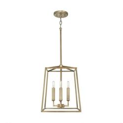 60W 4-Light Candelabra E-12 Foyer Lighting in Aged Brass