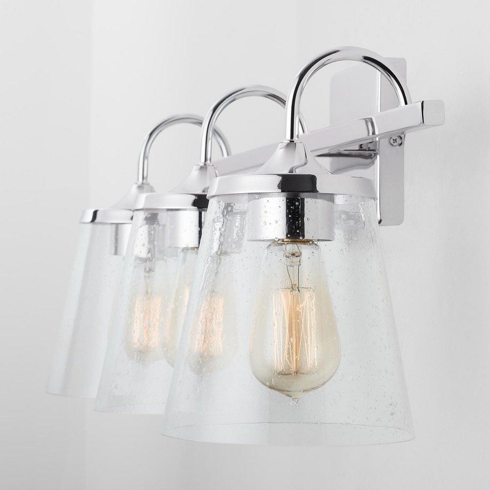 Capital Lighting Chrome 100W 3-Light Medium E-26 Vanity Fixture 
