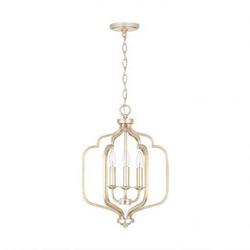 60W 3-Light Candelabra E-12 Foyer Lighting in Winter Gold