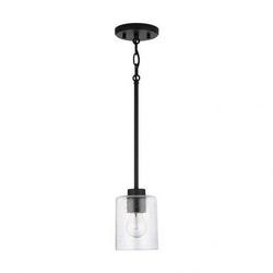100W 1-Light Medium E-26 Incandescent Pendant in Matte Black