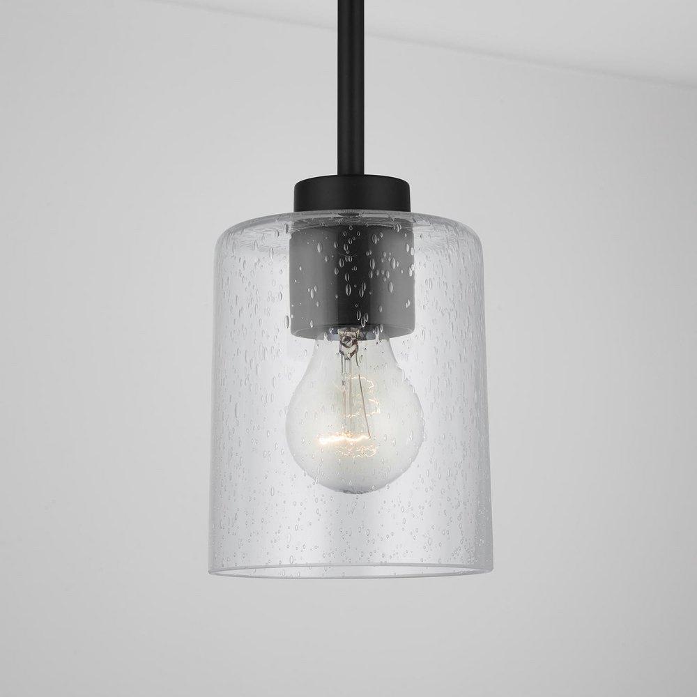 HomePlace by Capital Lighting Matte Black 100W 1-Light Medium E-26 Incandescent Pendant 