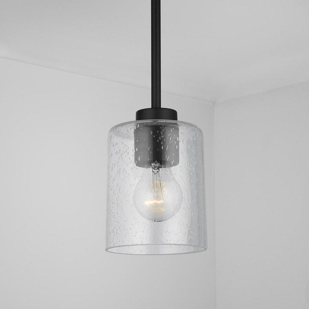 HomePlace by Capital Lighting Matte Black 100W 1-Light Medium E-26 Incandescent Pendant 