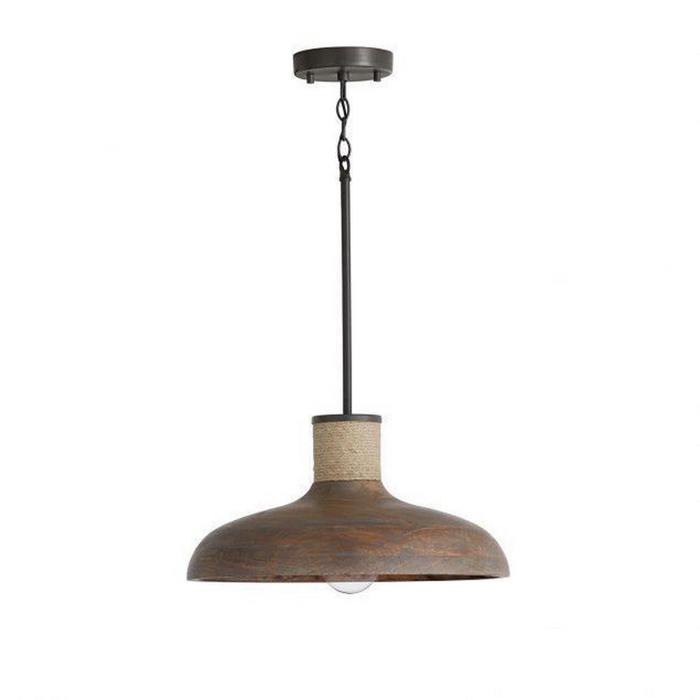 Capital Lighting Grey Wash/Iron Silk 100W 1-Light Medium E-26 Incandescent Pendant 