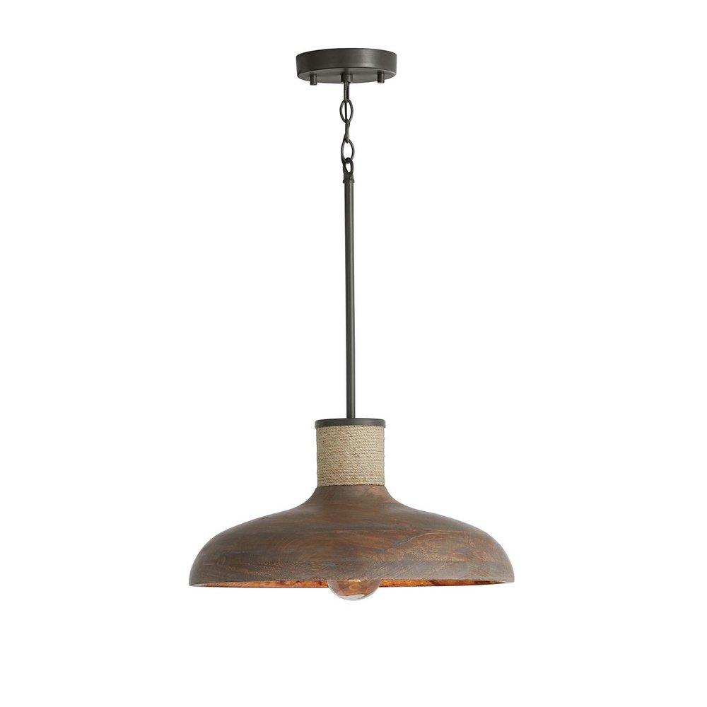 Capital Lighting Grey Wash/Iron Silk 100W 1-Light Medium E-26 Incandescent Pendant 