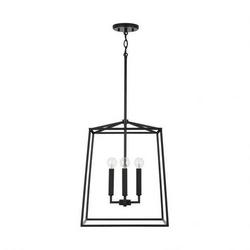 60W 4-Light Candelabra E-12 Foyer Lighting in Matte Black