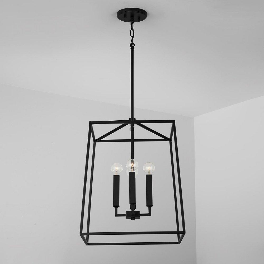 Capital Lighting Matte Black 60W 4-Light Candelabra E-12 Foyer Lighting 