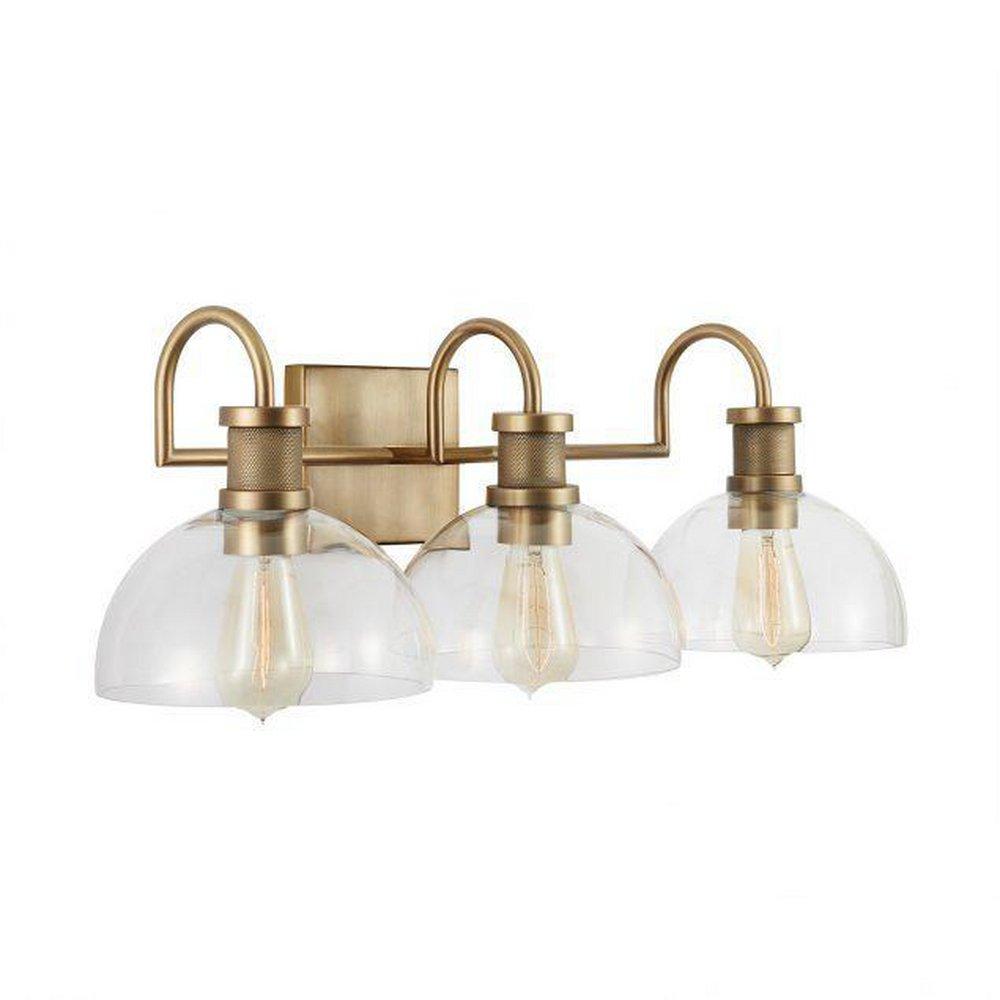 Capital Lighting Aged Brass 100W 3-Light Medium Vanity Fixture 
