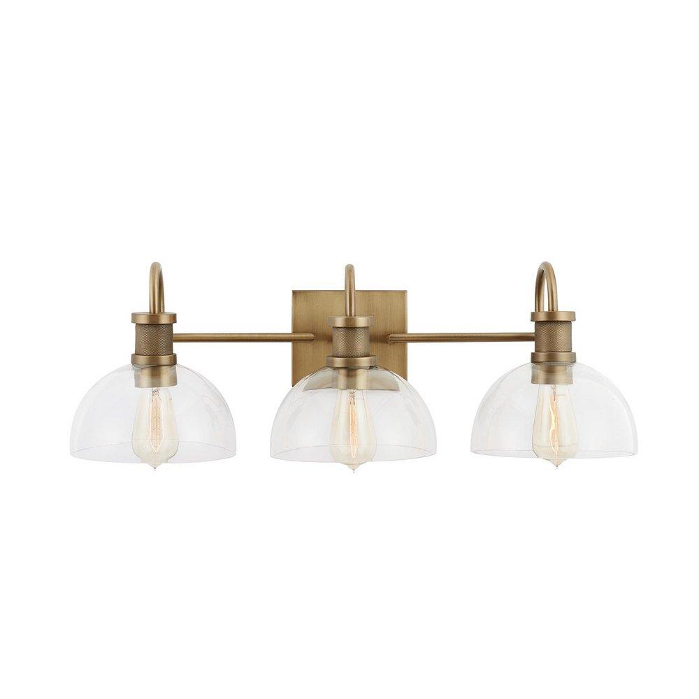 Capital Lighting Aged Brass 100W 3-Light Medium Vanity Fixture 