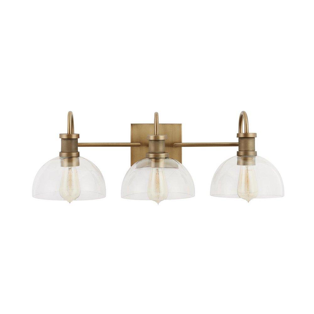 Capital Lighting Aged Brass 100W 3-Light Medium Vanity Fixture 