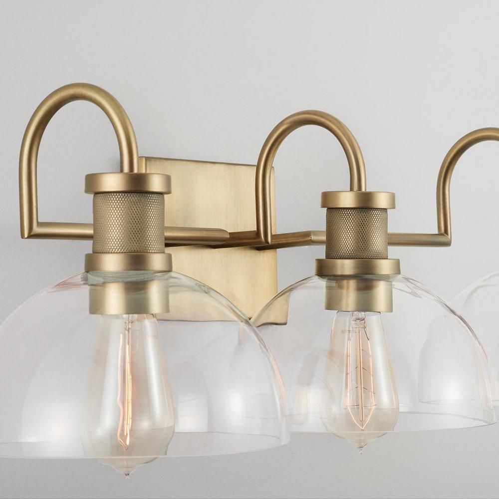Capital Lighting Aged Brass 100W 3-Light Medium Vanity Fixture 
