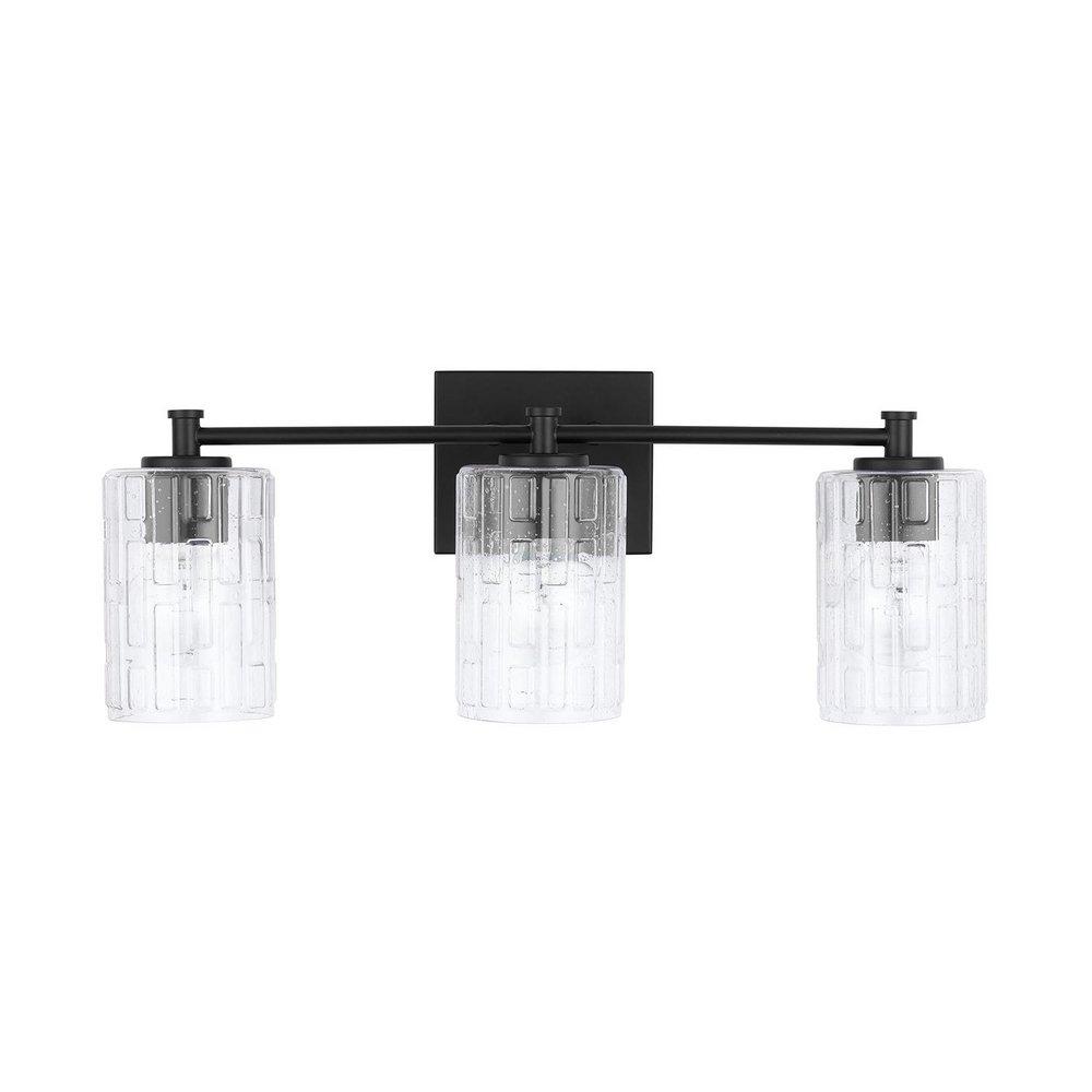 Capital Lighting Matte Black 100 W 3 Light Medium E-26 Vanity Fixture 