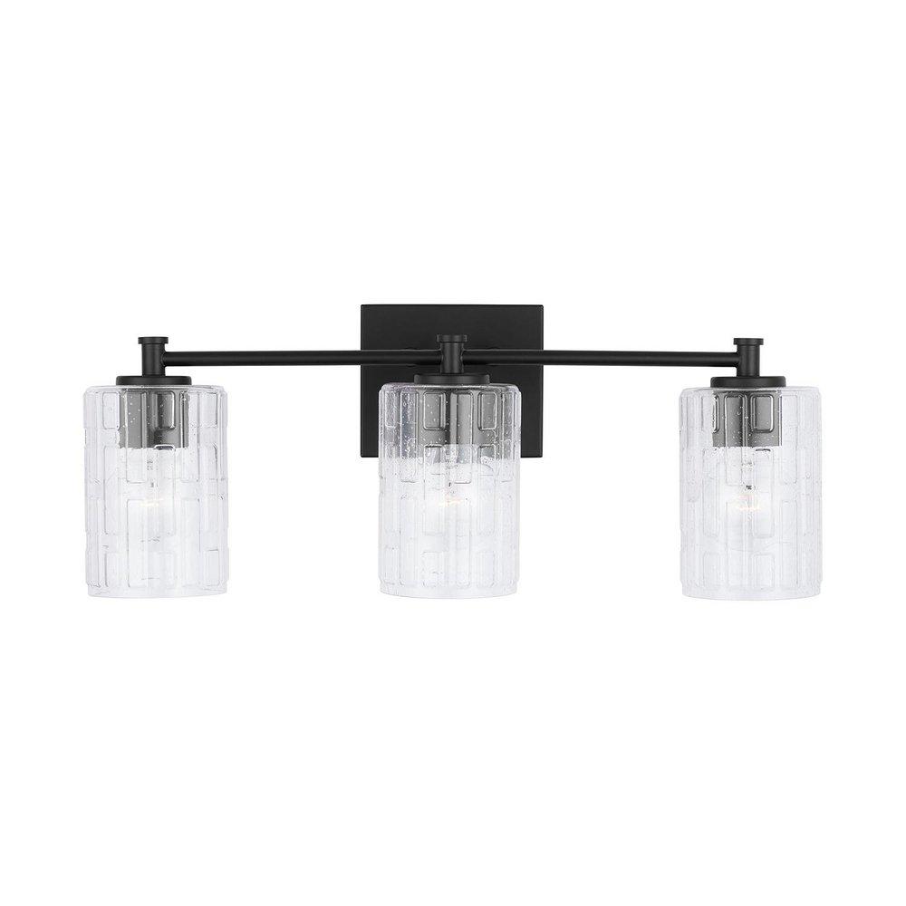 Capital Lighting Matte Black 100 W 3 Light Medium E-26 Vanity Fixture 