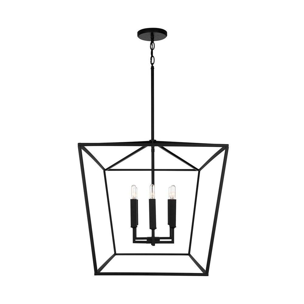 Capital Lighting Matte Black 60W 6-Light Candelabra E-12 Pendant 