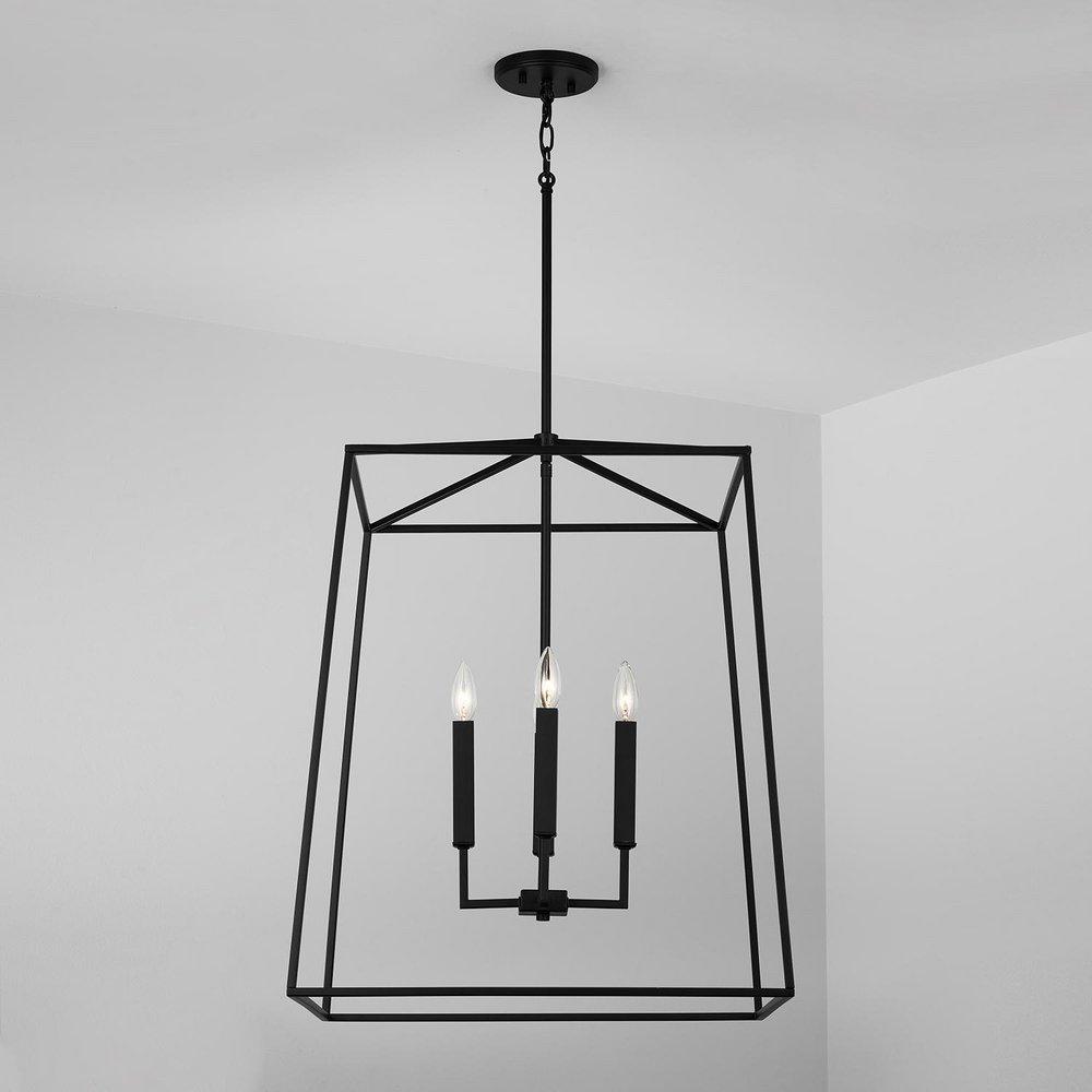 Capital Lighting Matte Black 60W 4-Light Candelabra E-12 Foyer Lighting 