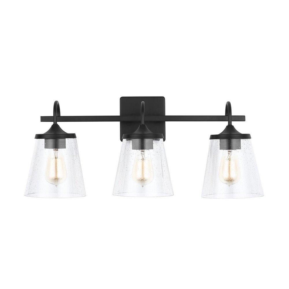 Capital Lighting Matte Black 100W 3-Light Medium Vanity Fixture 
