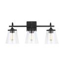 Capital Lighting Matte Black 100W 3-Light Medium Vanity Fixture 