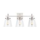 Capital Lighting Brushed Nickel 100W 3-Light Medium Vanity Fixture 