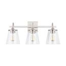 Capital Lighting Brushed Nickel 100W 3-Light Medium Vanity Fixture 