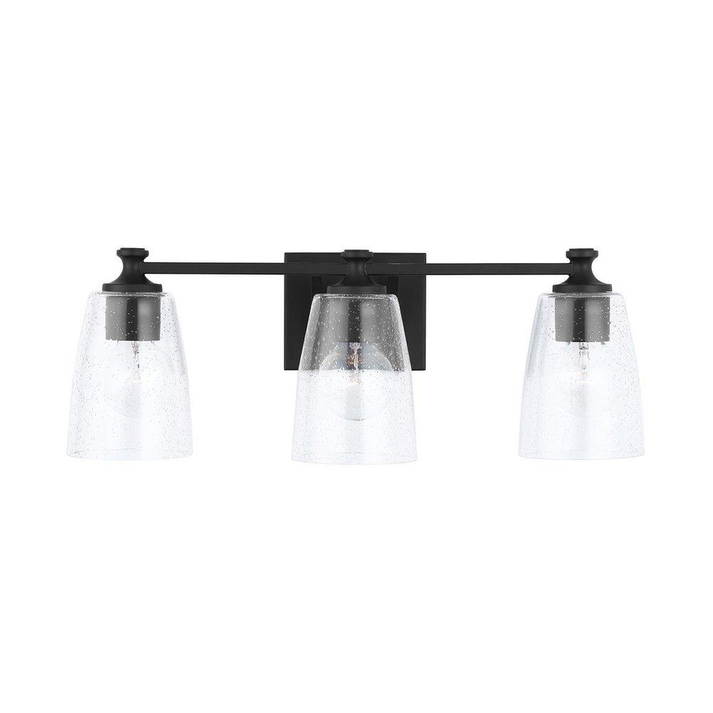HomePlace by Capital Lighting Matte Black 100W 3-Light Medium Vanity Fixture 