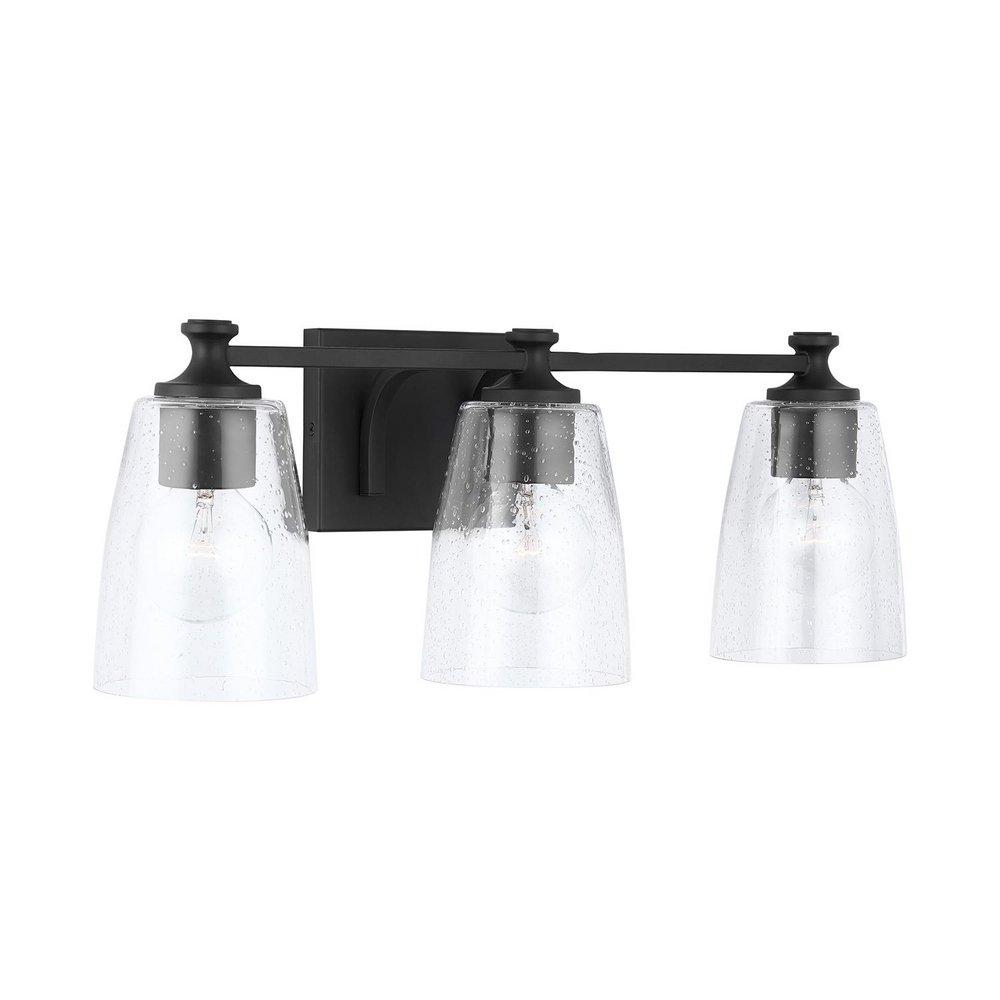 HomePlace by Capital Lighting Matte Black 100W 3-Light Medium Vanity Fixture 