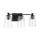 HomePlace by Capital Lighting Matte Black 100W 3-Light Medium Vanity Fixture 