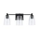 HomePlace by Capital Lighting Matte Black 100W 3-Light Medium Vanity Fixture 