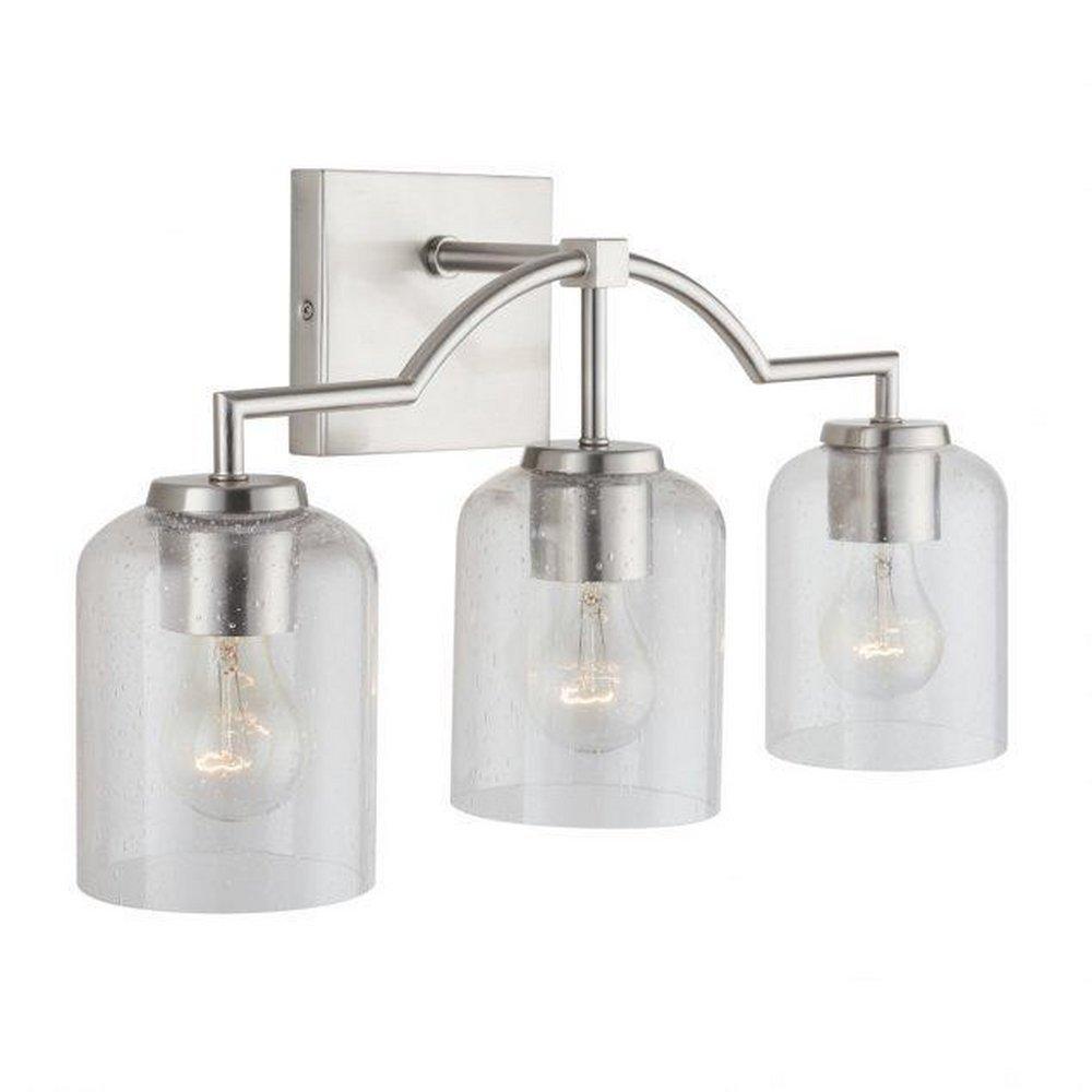 HomePlace by Capital Lighting Brushed Nickel 100W 3-Light Medium Vanity Fixture 