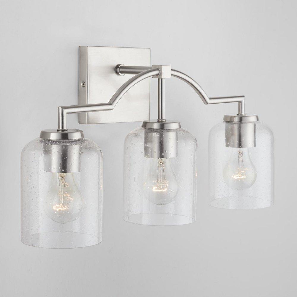 HomePlace by Capital Lighting Brushed Nickel 100W 3-Light Medium Vanity Fixture 