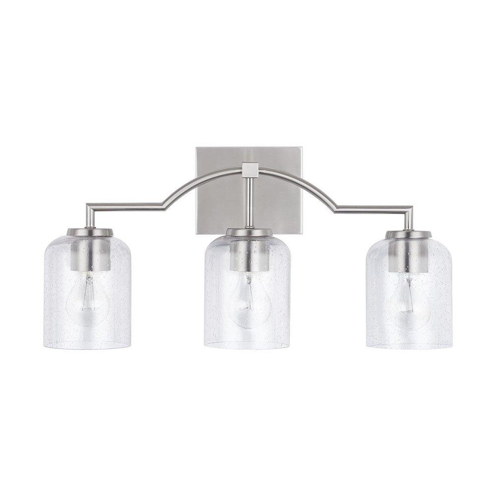 HomePlace by Capital Lighting Brushed Nickel 100W 3-Light Medium Vanity Fixture 