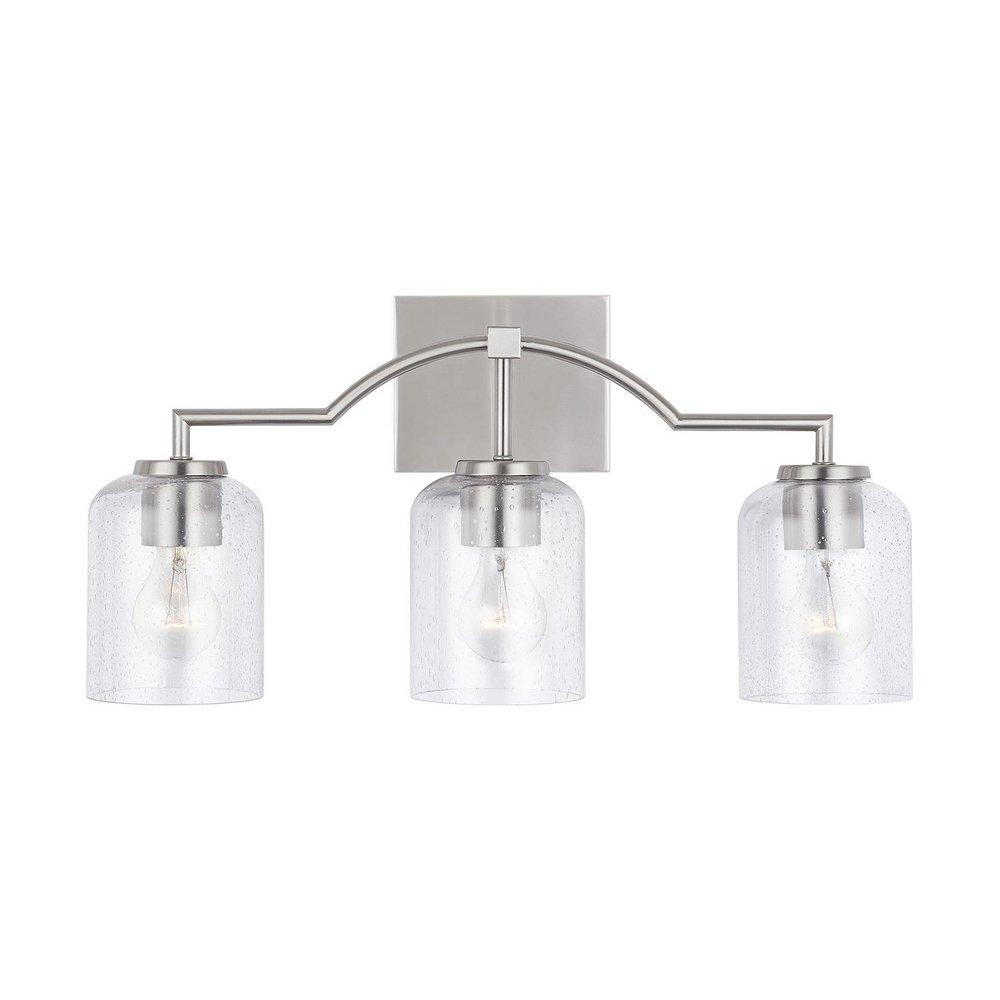 HomePlace by Capital Lighting Brushed Nickel 100W 3-Light Medium Vanity Fixture 