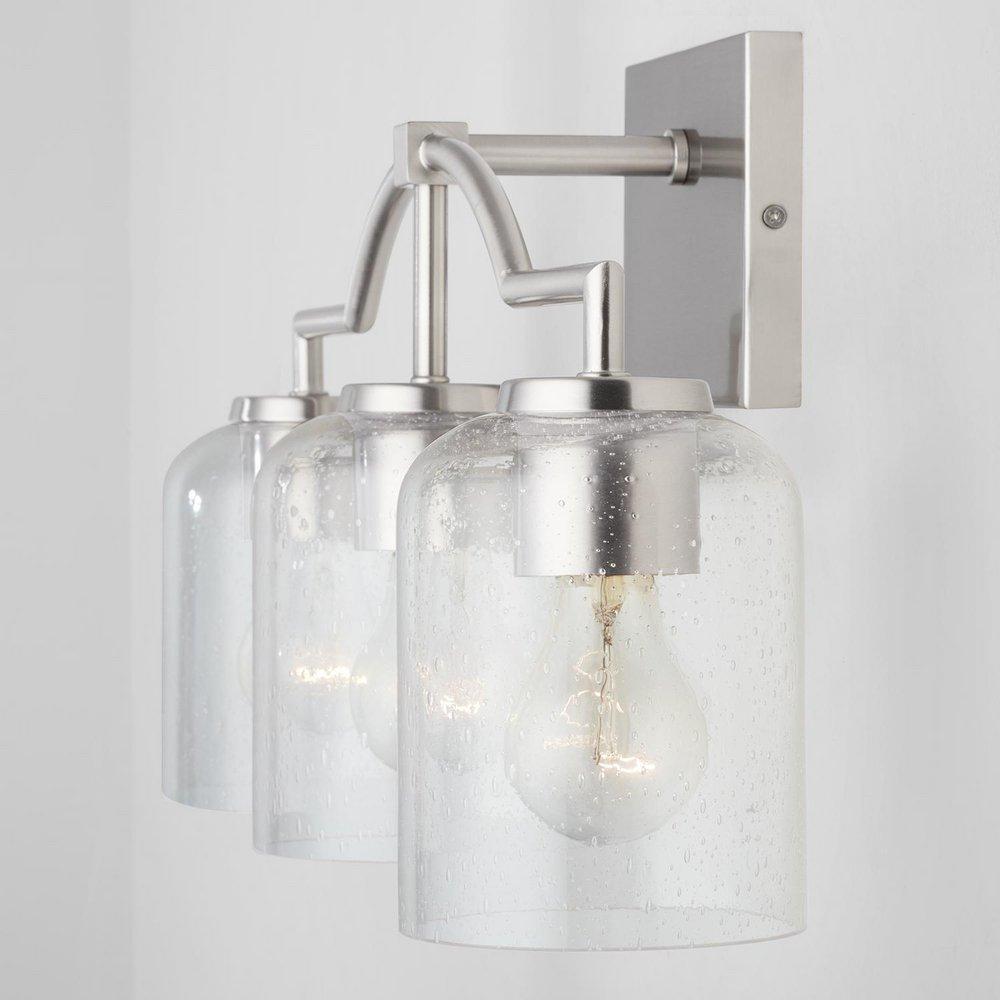 HomePlace by Capital Lighting Brushed Nickel 100W 3-Light Medium Vanity Fixture 