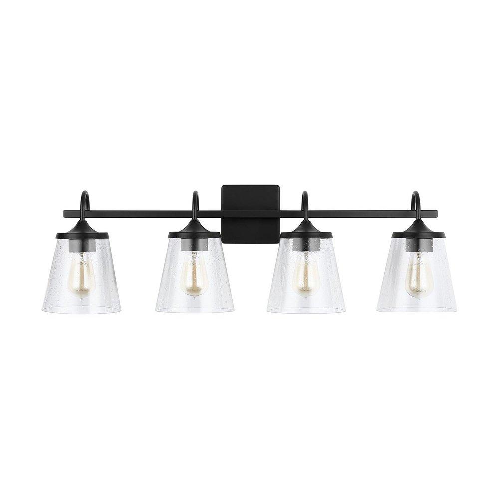 Capital Lighting Matte Black 100W 4-Light Medium Vanity Fixture 