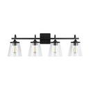 Capital Lighting Matte Black 100W 4-Light Medium Vanity Fixture 