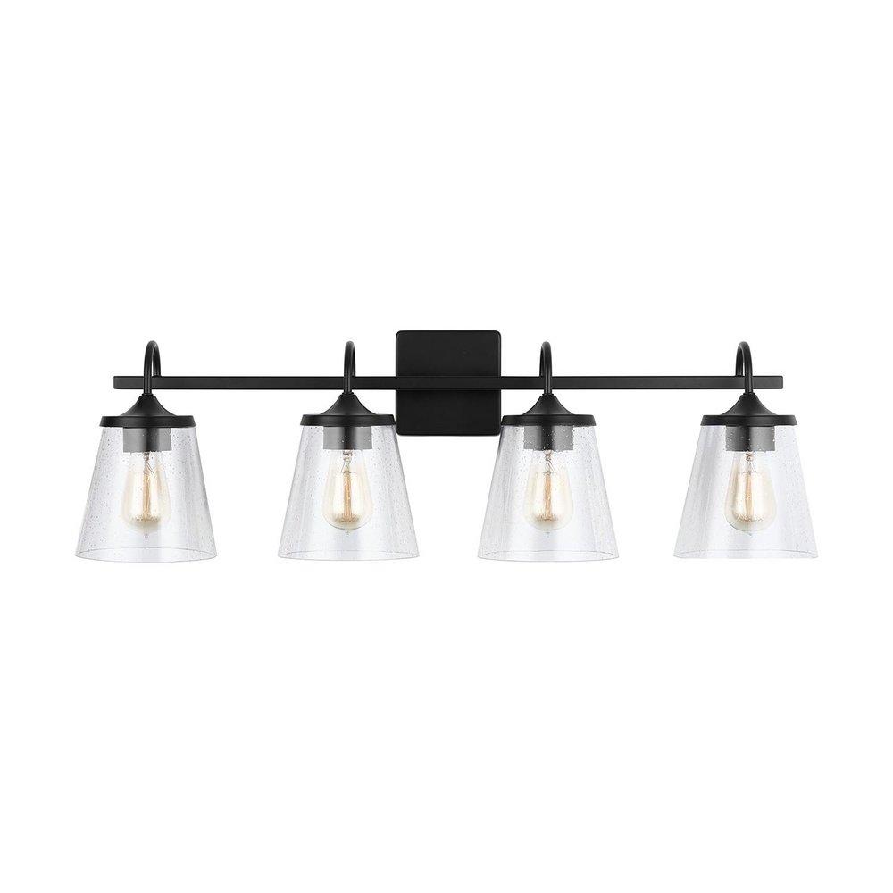 Capital Lighting Matte Black 100W 4-Light Medium Vanity Fixture 