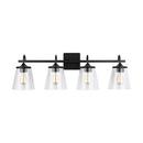Capital Lighting Matte Black 100W 4-Light Medium Vanity Fixture 
