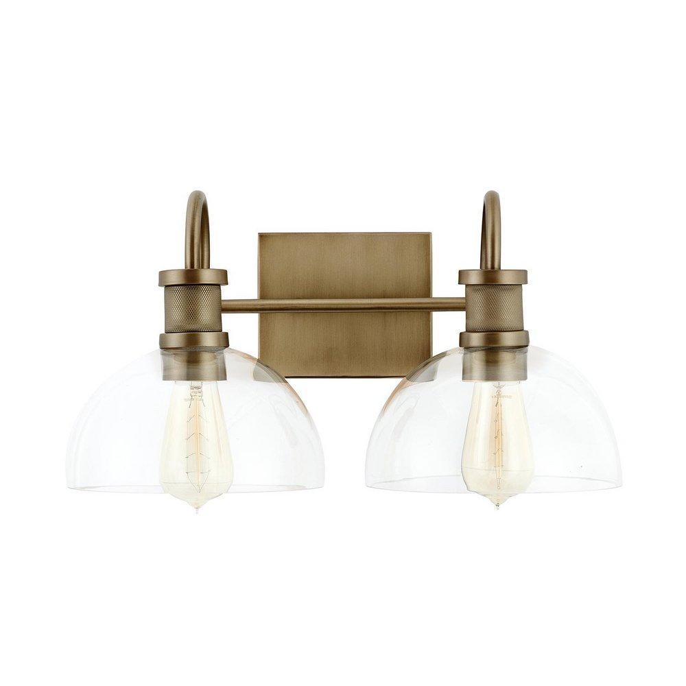 Capital Lighting Aged Brass 100W 2-Light Medium Vanity Fixture 