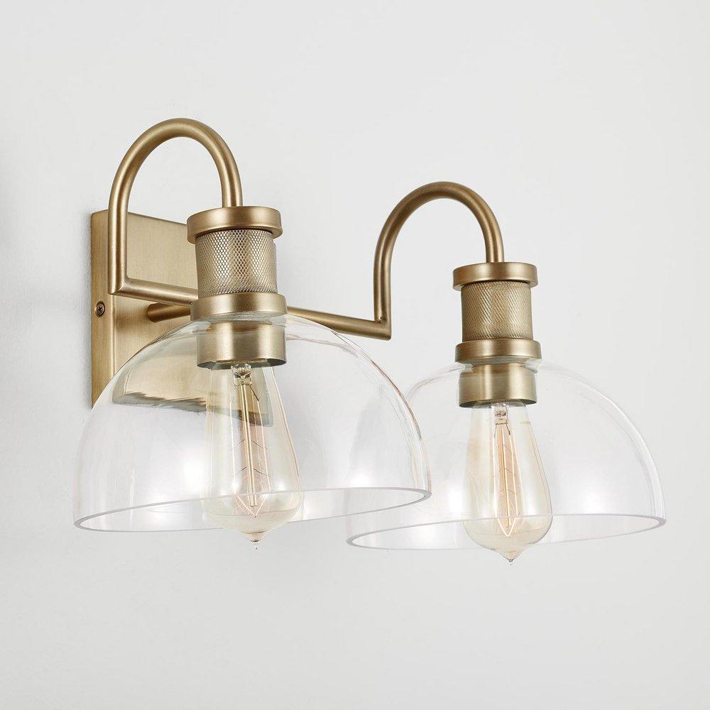 Capital Lighting Aged Brass 100W 2-Light Medium Vanity Fixture 