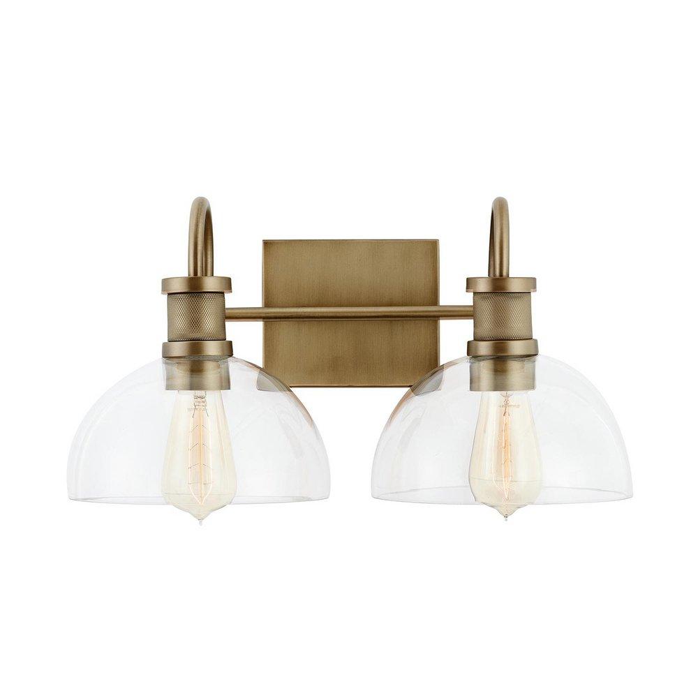 Capital Lighting Aged Brass 100W 2-Light Medium Vanity Fixture 